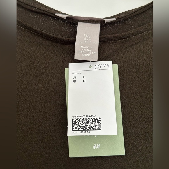 H&M Women’s Olive Sleeveless Tunic Dress with Side Slit - Picture 2 of 4